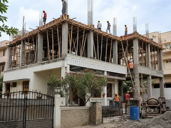 Structural team reviewing foundation and footing execution at a building site