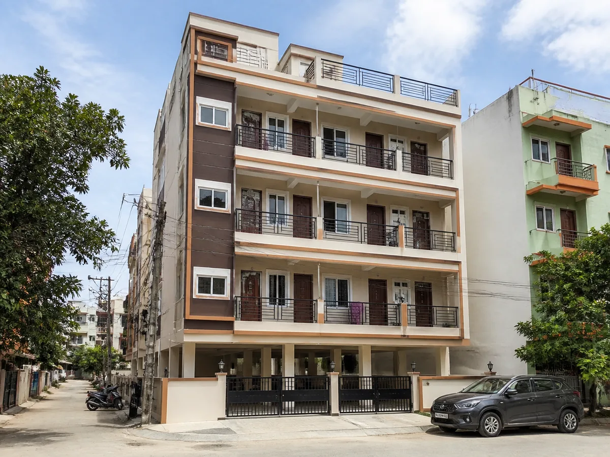 Practical multi-floor rental residential building designed for separate units